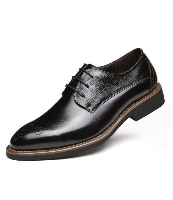 Men Leather Shoes Brogue Business Casual Shoes