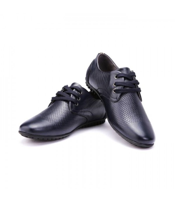 Men Comfort Shoes British Leather Walking Sneakers